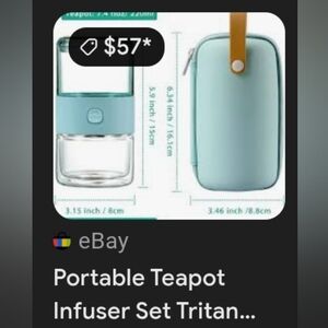 Portable Teapot Infuser Set - Blue